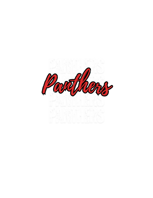 Pre-Order ICCS Red and White Panthers Print Black Shirt