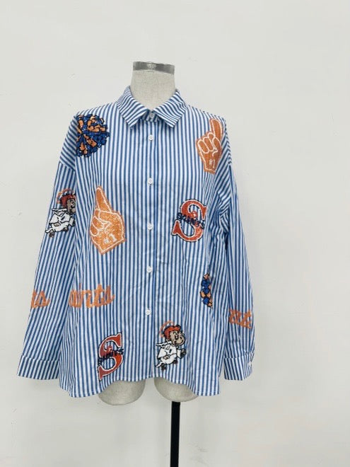 SLC Womans Button Down PRE-ORDER Glitter Shirt