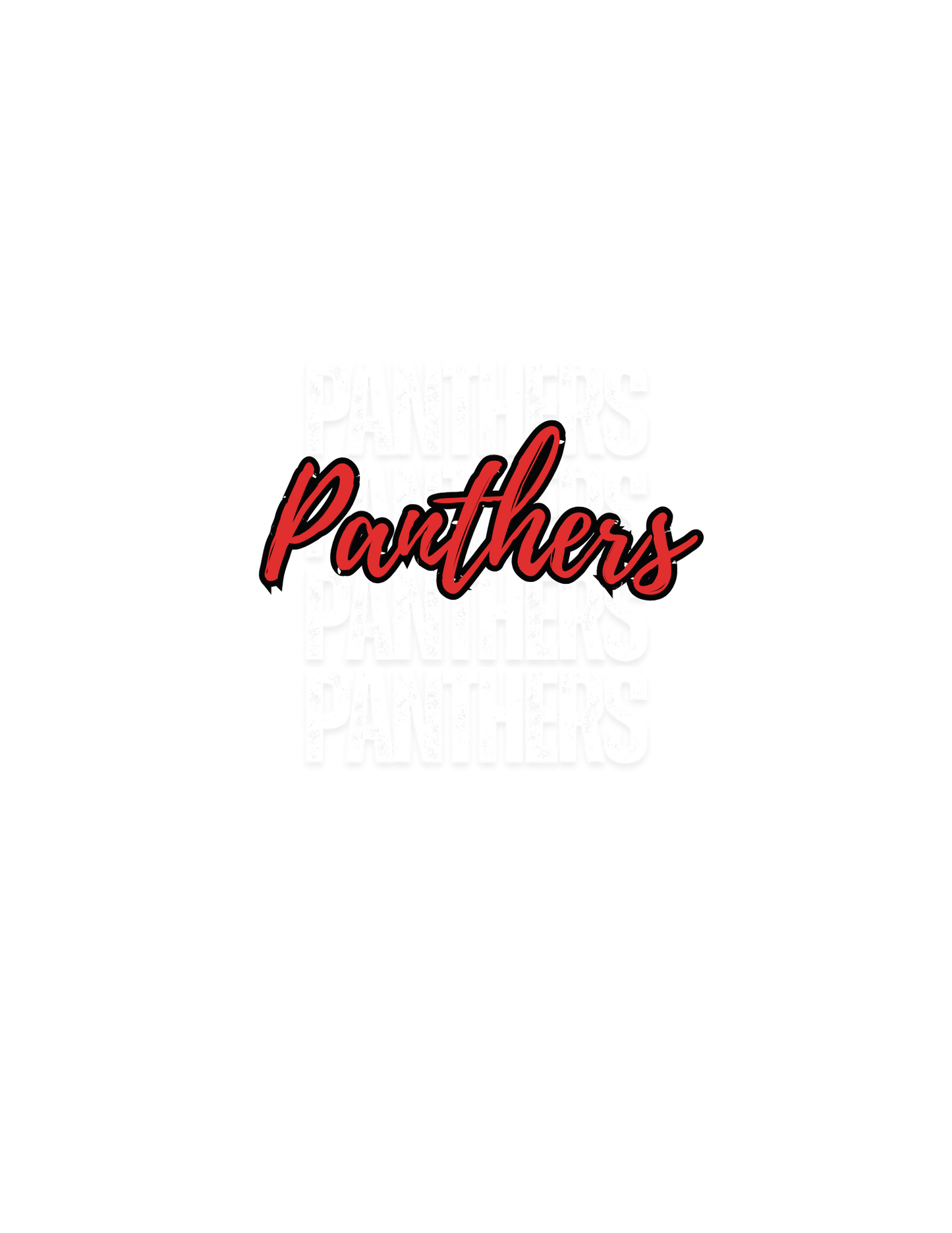 Pre-Order ICCS Red and White Panthers Print Black Shirt